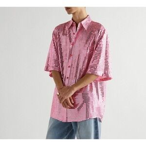 NWT Acne Studios Sandros Sequin Voile Men's Shirt - Size XXL